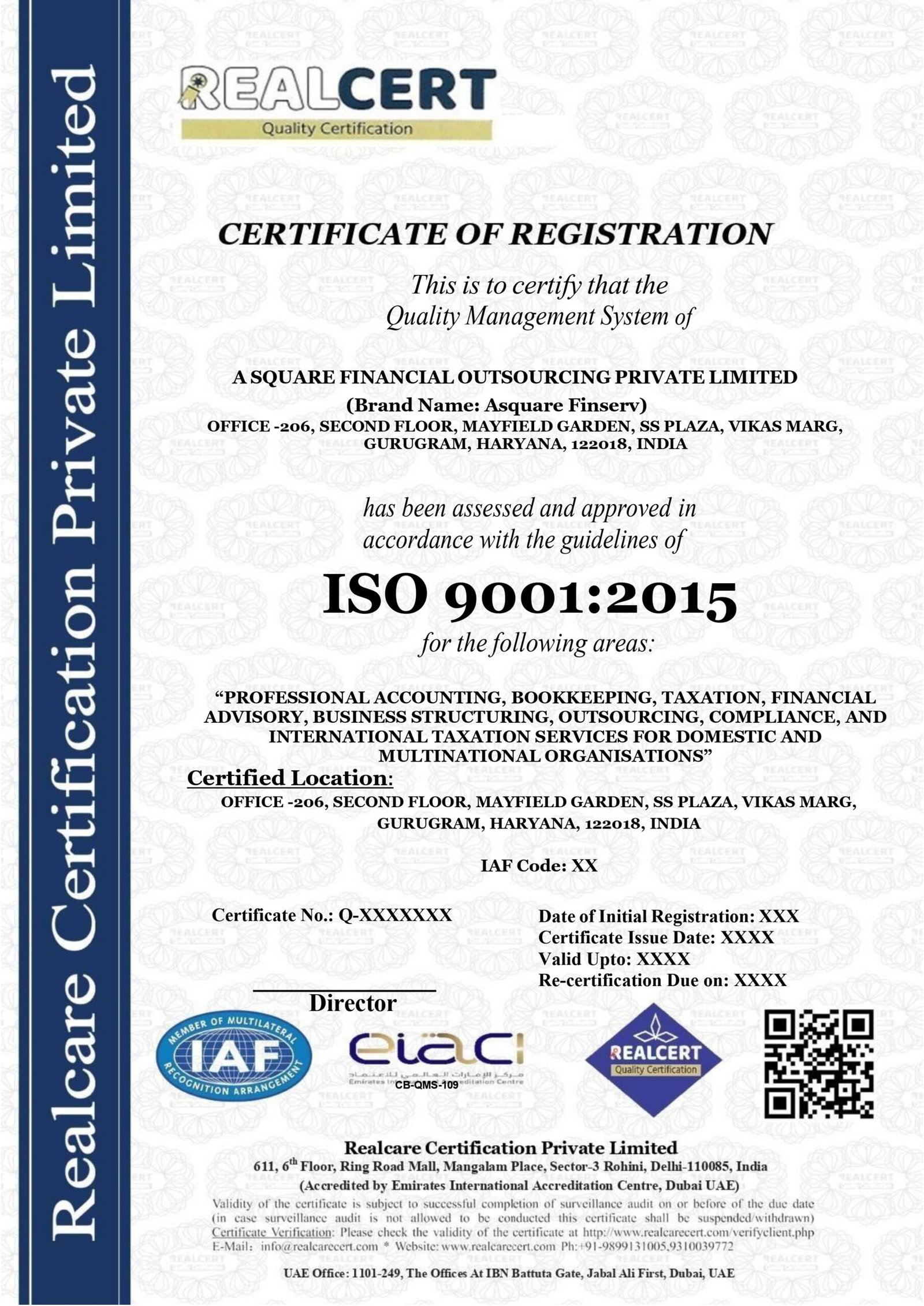 ISO 9001 Certificate