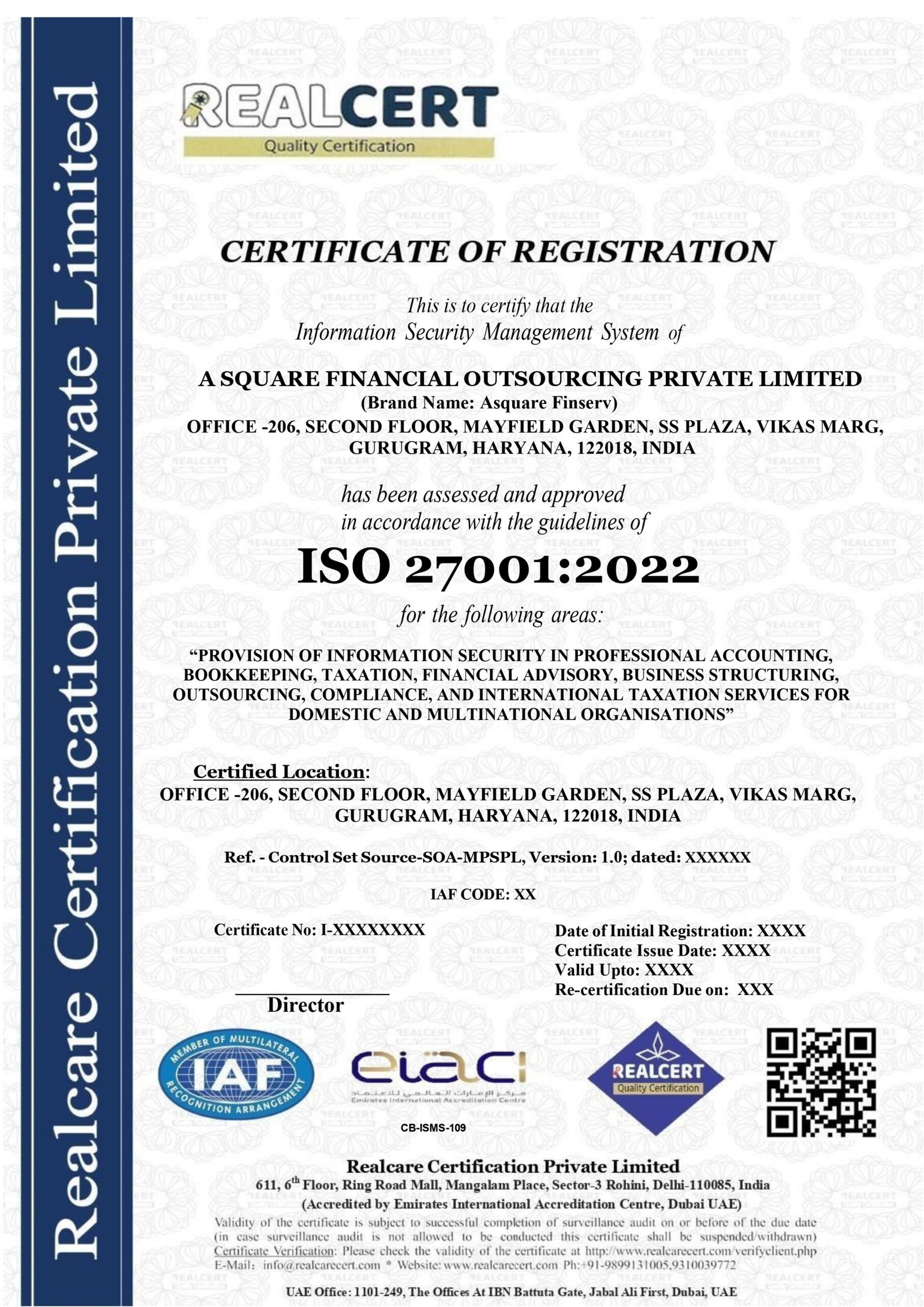 ISO 27001 Certificate